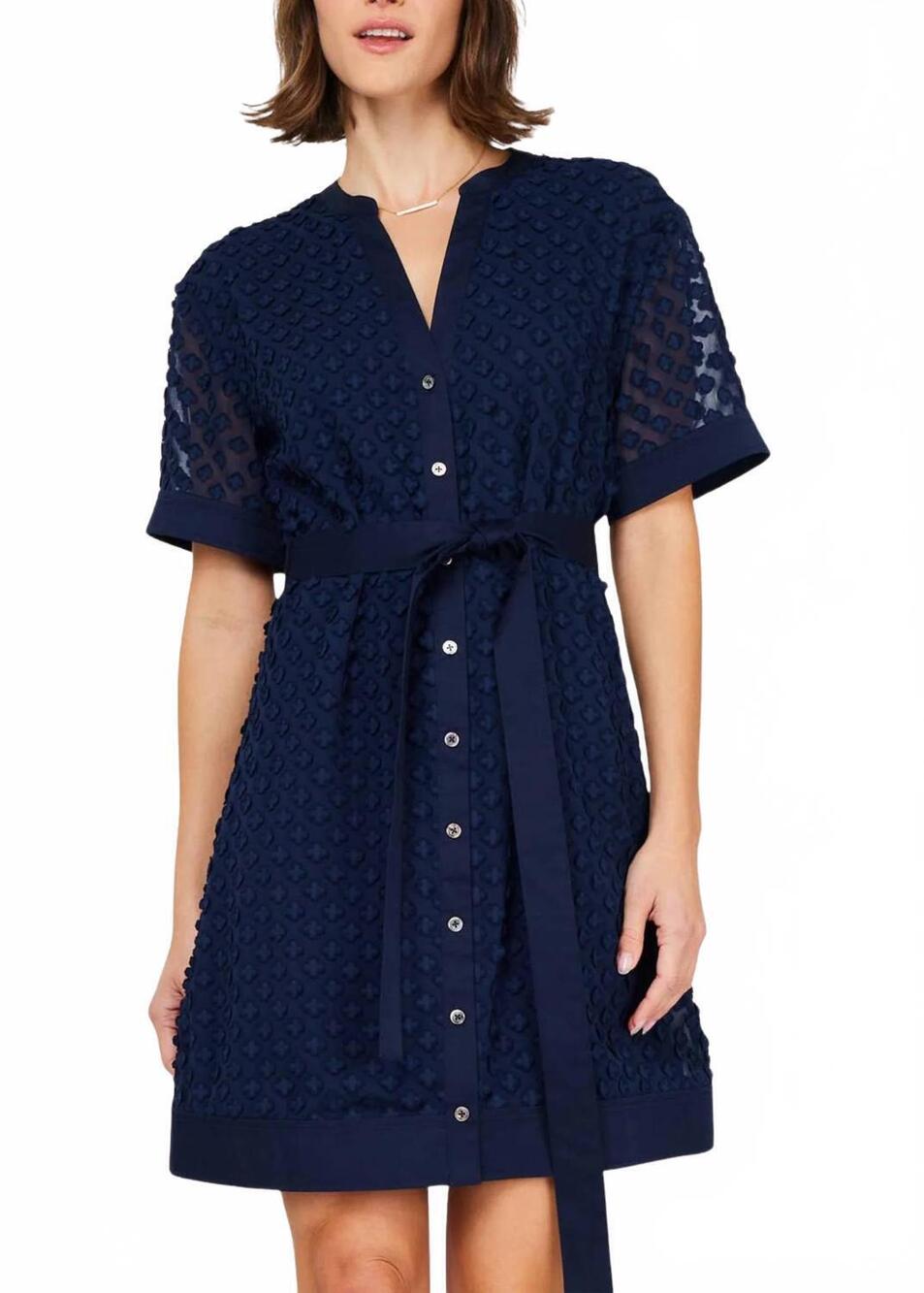 NEW CURRENT AIR laura floral button down mini dress in navy